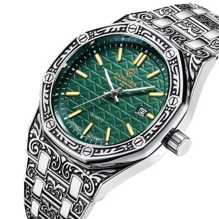 Carve Vintage montres classique vert eau fantôme table étanche graver copie montre à Quartz bracelet livraison gratuite