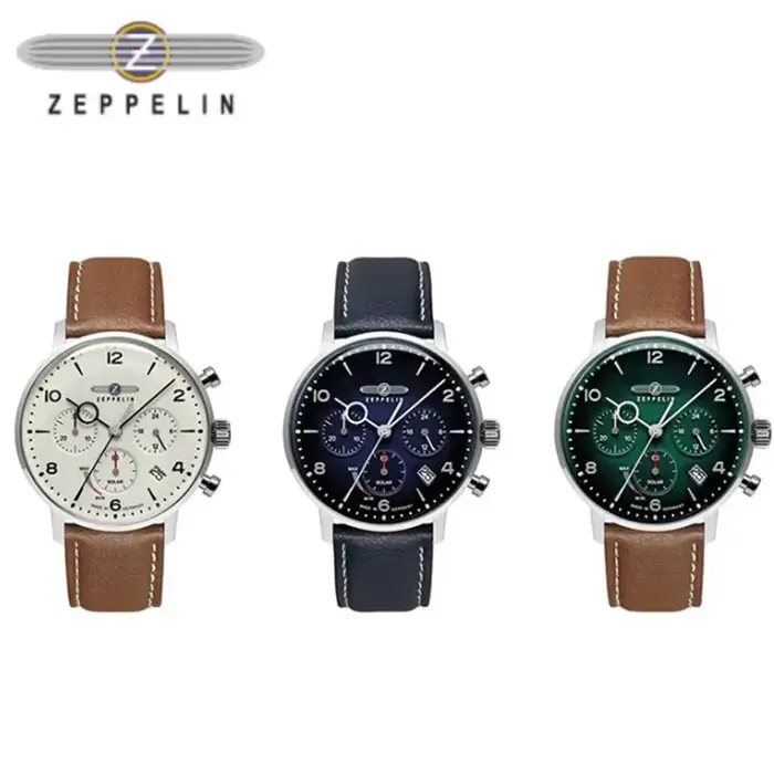 Montre à quartz en cuir de la série Hindenburg Zeppelin 8086-4