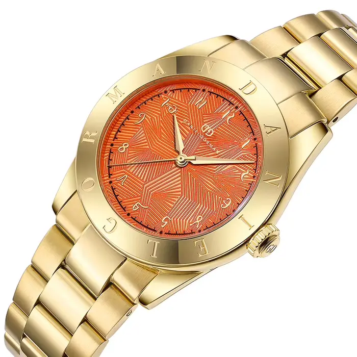 Montre Daniel Gorman Dopamine Series Bracelet Doré Cadran Coloré Luxe Pour Femme Occasions Spéciales