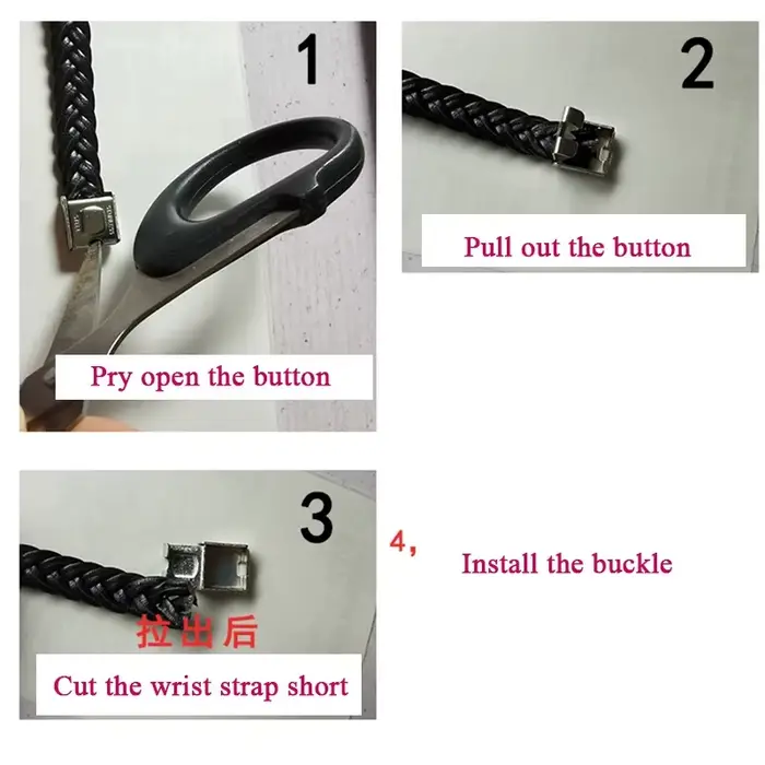 Bracelets en cuir tissé avec texte personnalisé SOS