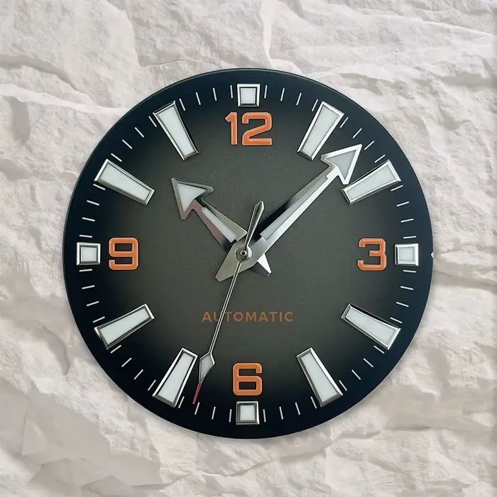 Cadran de montre bleu dégradé de 33 mm pour hommes, style Clean Planet, compatible NH38 NH35, sans d