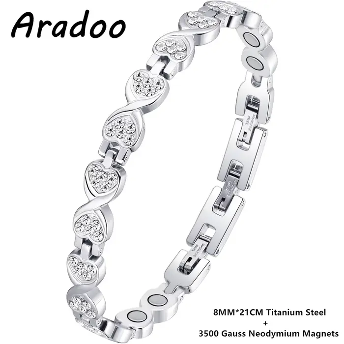 ARADOO – Bracelet magnétique en cristal de cuivre pur pour femmes, Design Infinite Love, bijoux, cad
