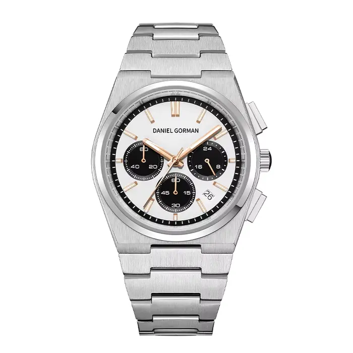 Montres-bracelets à quartz pour hommes DANIEL GORMAN 9004 2026, 40 mm, acier inoxydable, verre saphi
