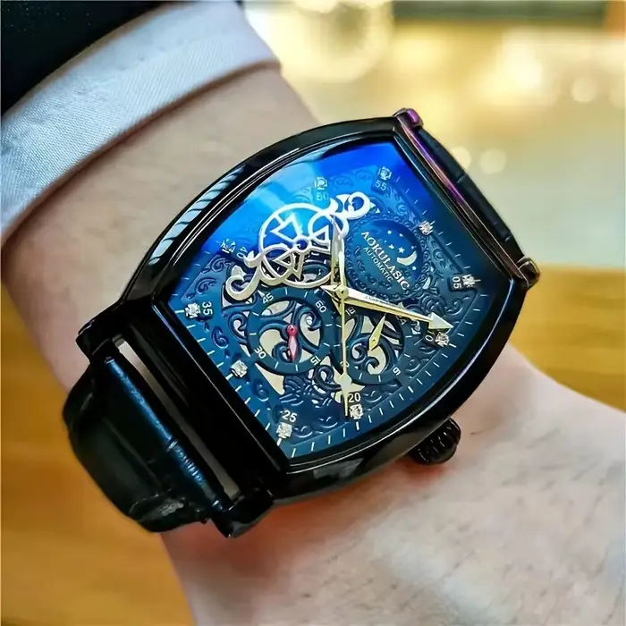 Montre mécanique automatique élégante pour homme avec tourbillon - Montre de luxe pour homme avec de