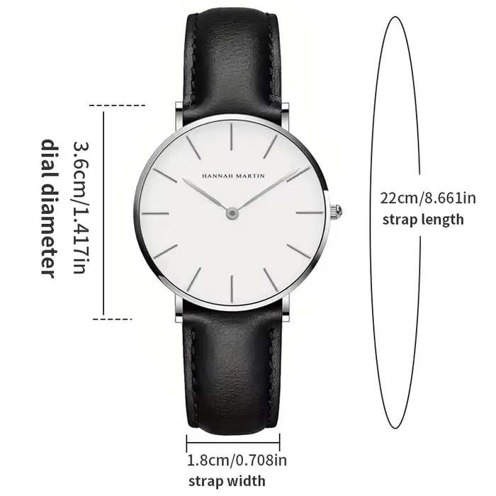 HANNAH MARTIN Top marque femmes montres étanches 36mm mode luxe Ultra mince en cuir créatif or Rose 