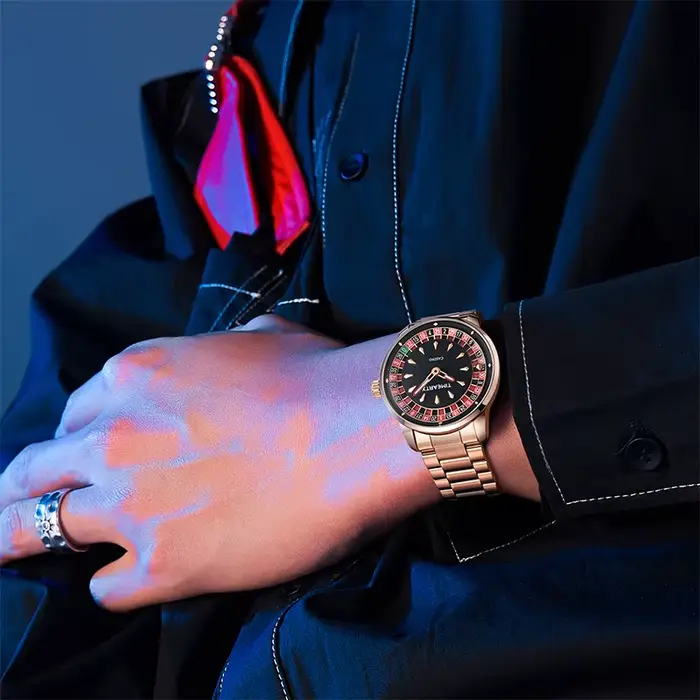 Montre TIMEARTX en acier inoxydable avec affichage numérique pour hommes occassions spéciales et quotidienne poker parties plongée résistante à l'eau