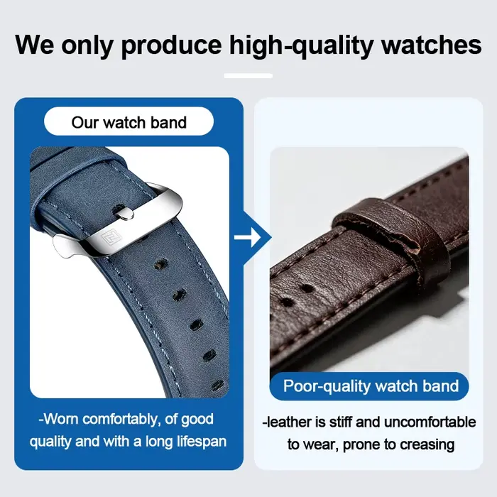 Montre NAVIFORCE à Quartz Hommes Sport Robuste Bracelet en Cuir Occasions Spéciales Aventuriers