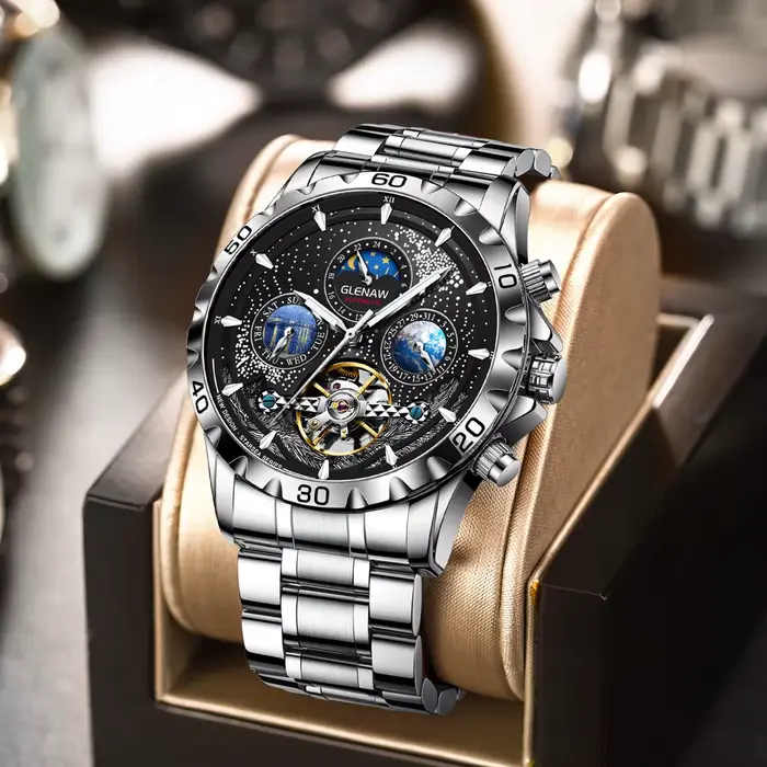 GLENAW Design hommes montres haut de gamme de luxe mode affaires Montre automatique