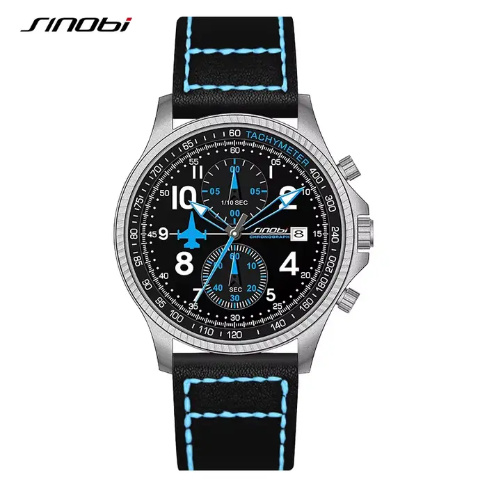 Nouveau SINOBI Design créatif avion chronographe montres pour hommes Original genève calendrier homm