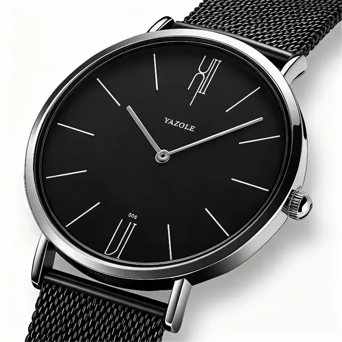 Mode Simple hommes montre haut de gamme de luxe Design classique montres à Quartz pour homme Ultra mince affaires mâle