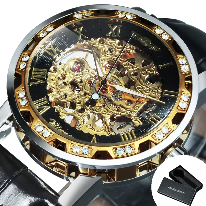 Montre de luxe WINNER pour femme, squelette, à remontage manuel, mécanique, de marque haut de gamme,