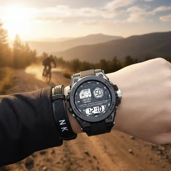 Montre électronique multifonctionnelle tendance pour hommes