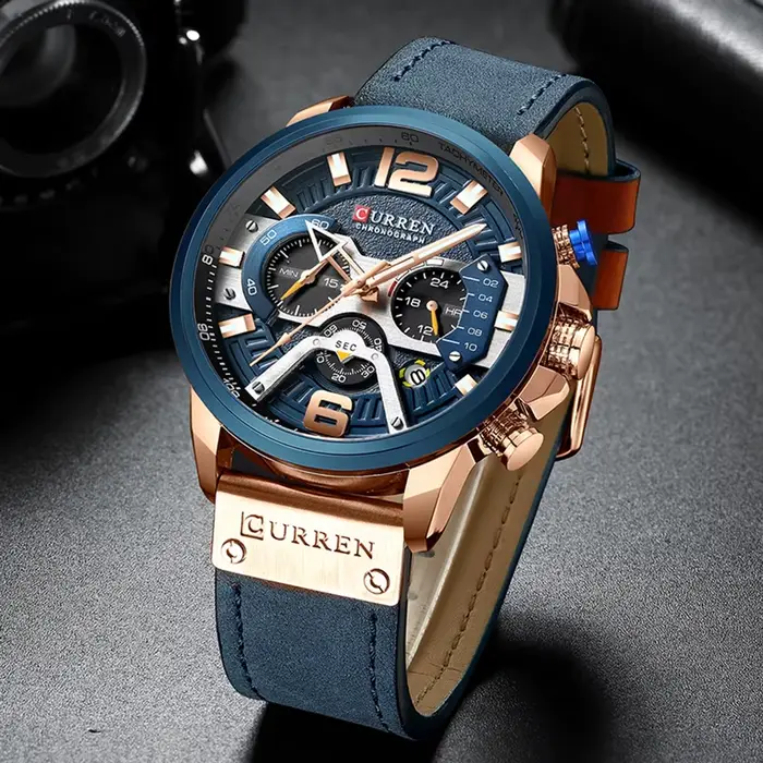 CURREN décontracté Sport montres pour hommes Top marque de luxe militaire en cuir montre-bracelet homme horloge mode