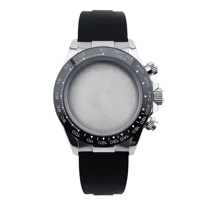 Boîtier de montre NEITON 39mm VK63 argent/or avec bracelet en acier inoxydable massif pour montres