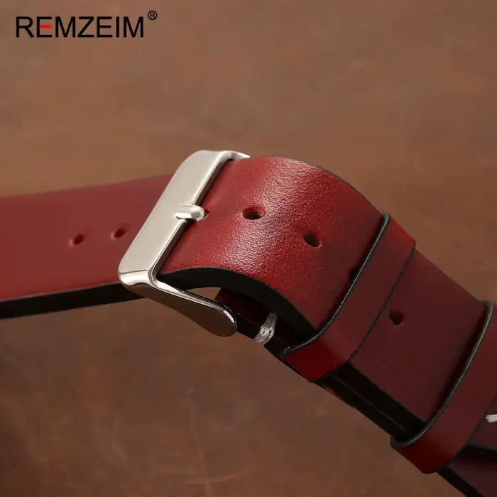 Bracelet de montre en cuir ciré de style classique
