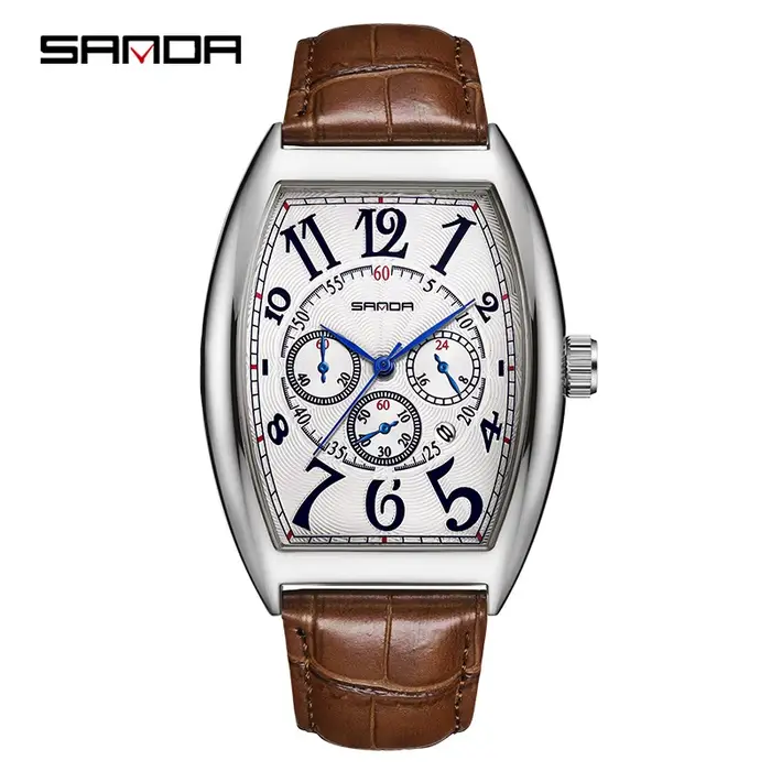 Montre à grand cadran numérique, modèle tonneau, à quartz, pour l'extérieur, tendance et populaire, 