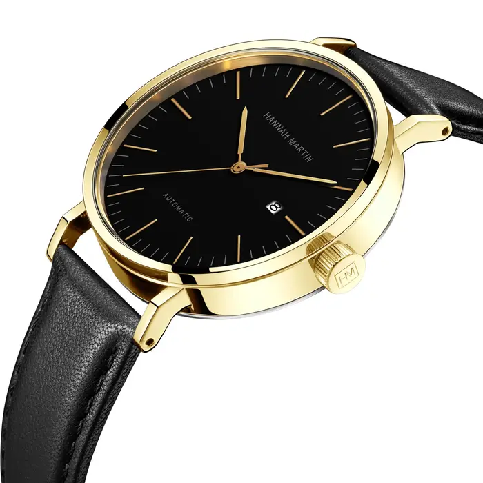 Montre Hannah Martin homme automatique élégante résistante à l'eau pour occasions spéciales et tous les jours