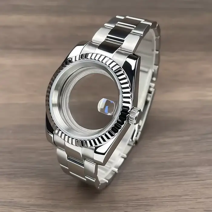 Boîtier de montre NH35 à lunette cannelée 36mm/39mm