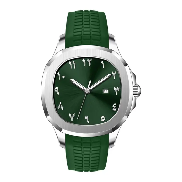 Chiffres arabes sans Logo moyen-orient luxe hommes montres marque Quartz mode créative Silicone Montre-bracelet Homme