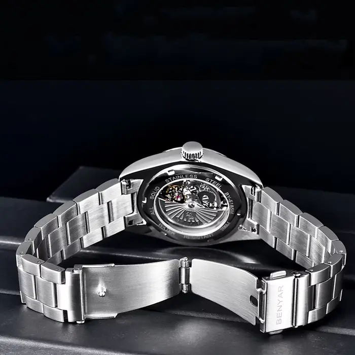 BENYAR nouvelle montre automatique de luxe 10Bar étanche en acier inoxydable hommes montres mécaniques sport