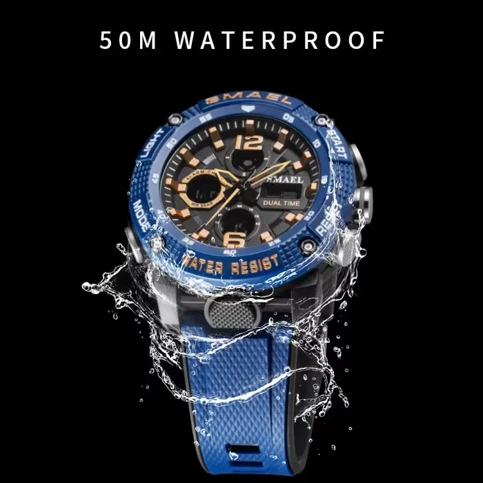 Montres de Sport étanche 50M SMAEL montre de luxe de marque supérieure réveil pour homme numérique 8039