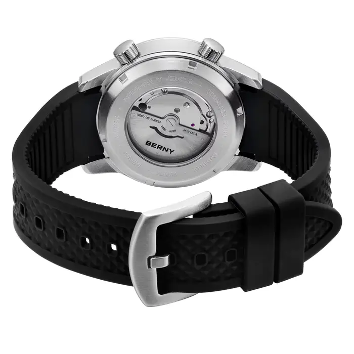 BERNY montre de plongée automatique pour hommes 200M étanche Miyota 8215 saphir AR enduit Silicone sport natation