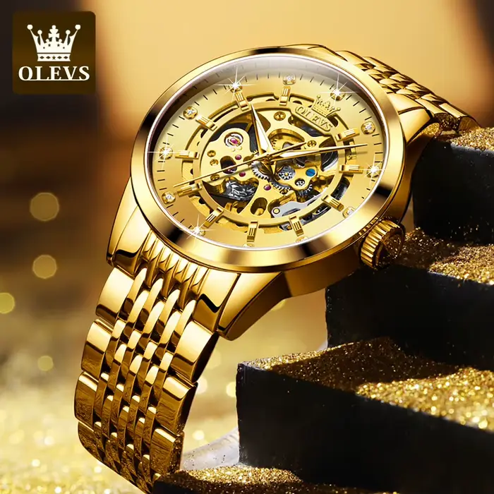 Montre OLEVS 9920 Automatique Squelette Luxe Hommes Occasions Spéciales Robuste Élégante Fonctionnalités Avancées
