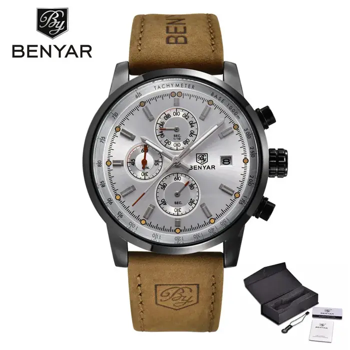 BENYAR Chronographe dehors Hommes Montres Top Marque De Luxe Montre À Quartz Horloge Tous Poquinze Travail Étanche