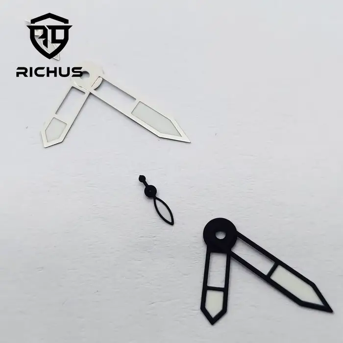 RICHUS argent noir aiguilles de montre vert lumineux ajustement ETA6497 6498 ST3600 mouvement
