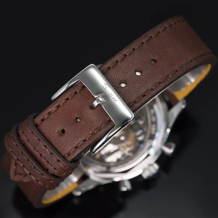 Sugess montre pour hommes chronographe montres mécaniques Tianjin ST19 mouvement à col de cygne pilote