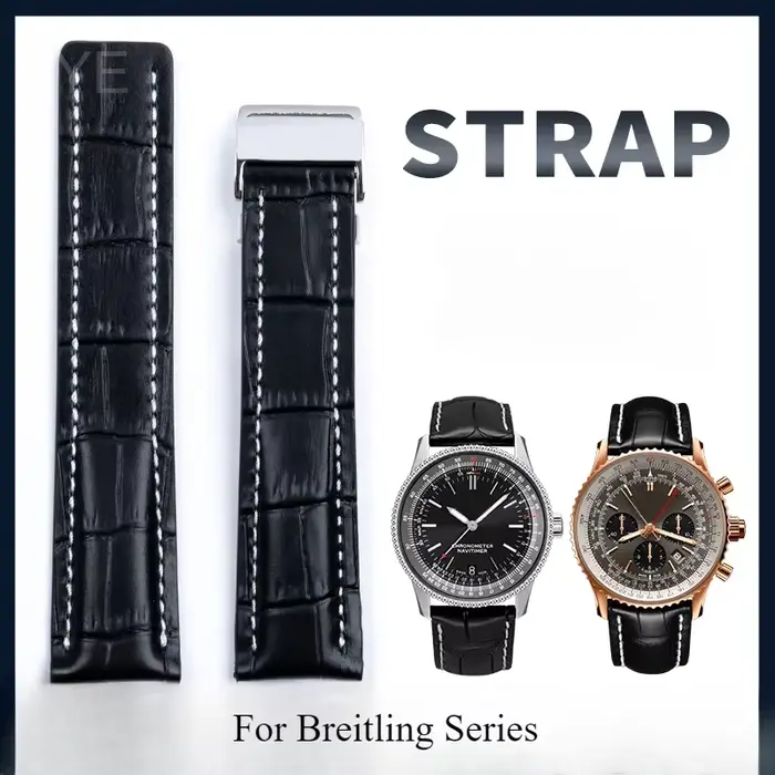 Bracelet de montre en cuir véritable étanche