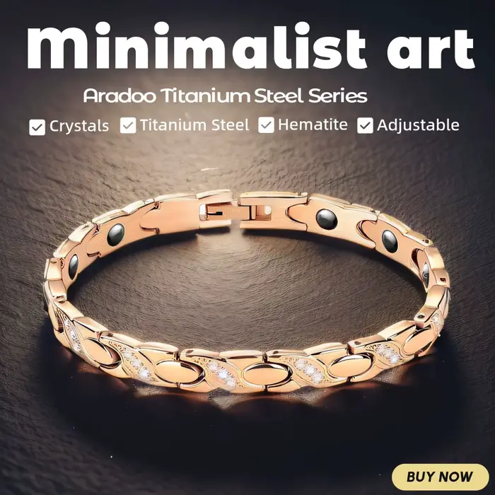 ARADOO luxe zircone cristaux titane acier Bracelet