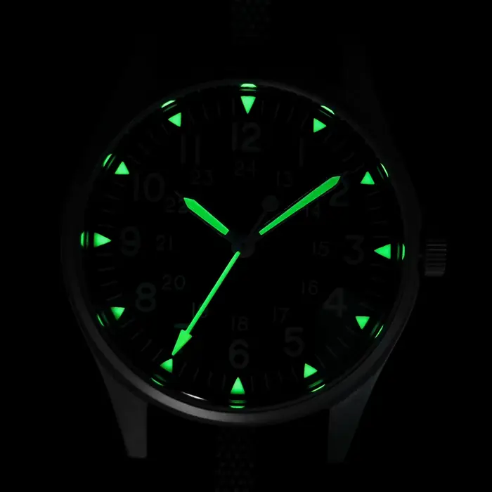 Militado ML07B 36mm montre à Quartz mis5 Super 2035 mouvement montres bombé saphir cristal lumineux étanche
