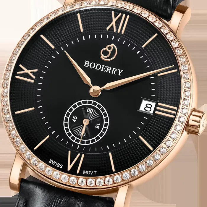 Boderry suisse mouvement à Quartz montre ELEGANT II luxe