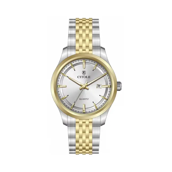 Montre pour homme avec cadran doré de 42 mm, mouvement à quartz TMI PC32, calendrier, bracelet en acier inoxydable, montres de luxe haut de gamme, cadeau pour homme 2026