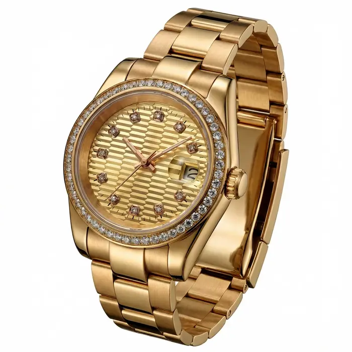 Montre personnalisée avec diamants |   Mécanique automatique en or |   Cadran personnalisé |   Cadea