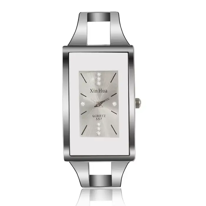 Femmes Bracelet montre exquise Quartz montre-Bracelet cristal mode argent élégant horloge en acier inoxydable Mujer