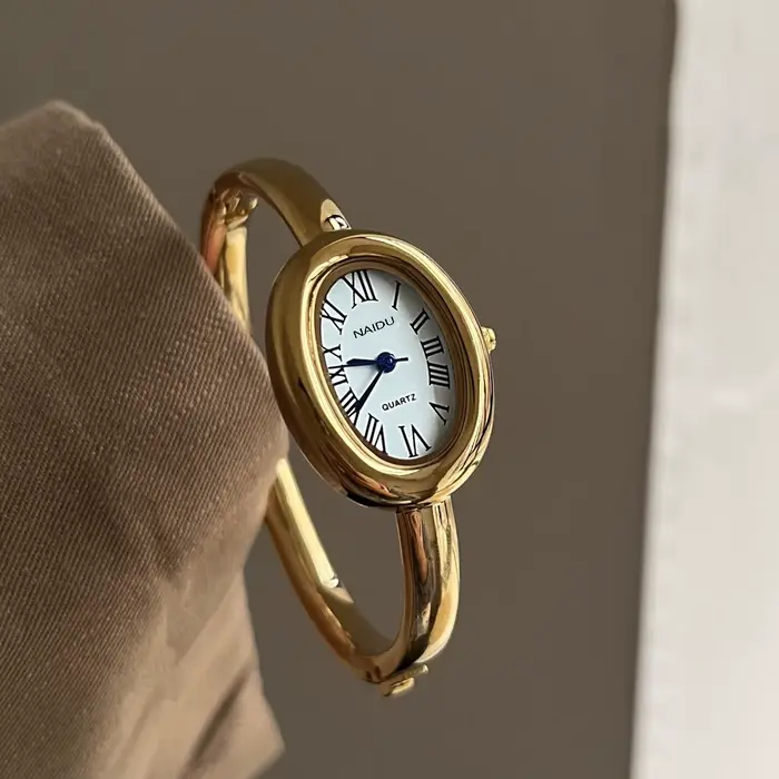 Montre analogique à Quartz ovale Vintage pour femmes élégantes