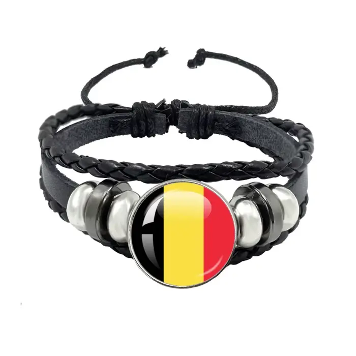 Bracelet drapeau National sénégal français norvège algérie autriche portugais tissé multicouche