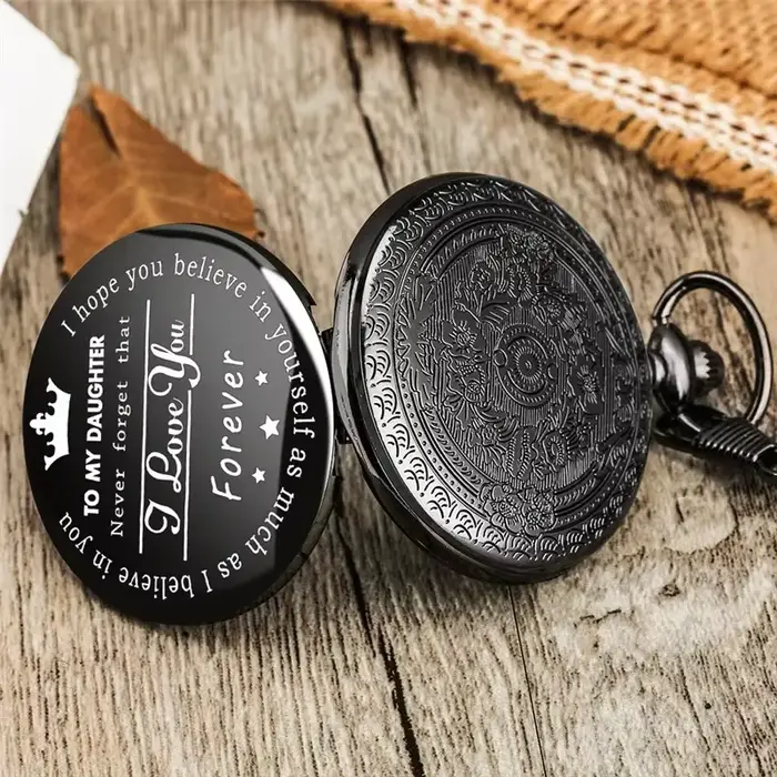 Montre de poche analogique à quartz « Je t'aime pour toujours » pour fille