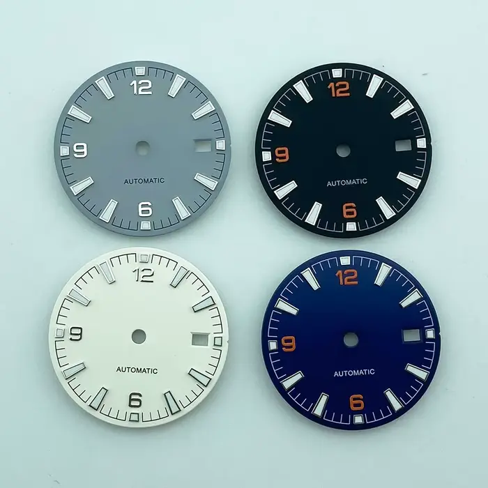 NEITON 31mm noir bleu gris blanc cadran de montre lumineux ajustement NH34 NH36 NH35 mouvement