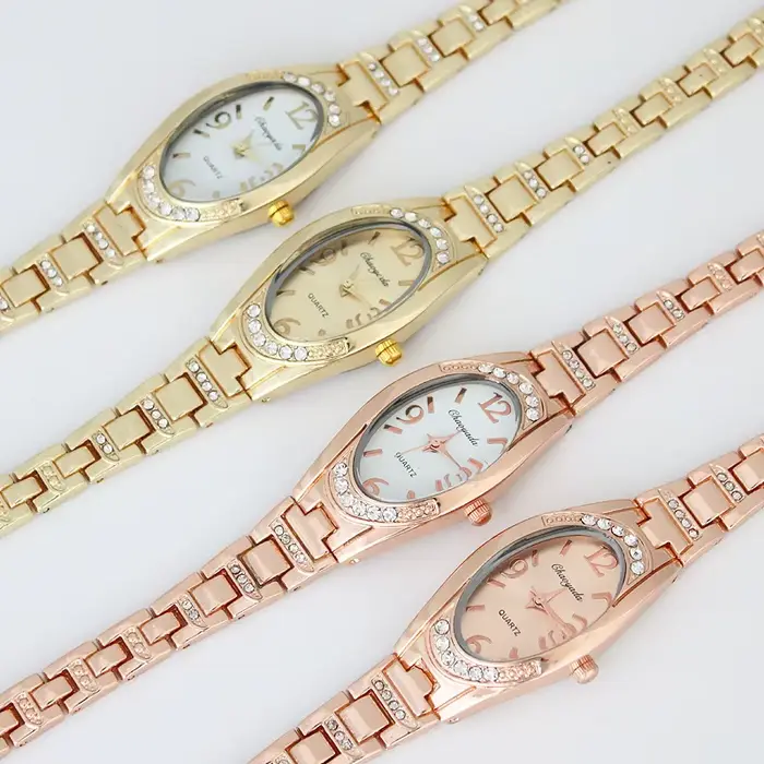 Montre-bracelet analogique en cristal Bling pour femme