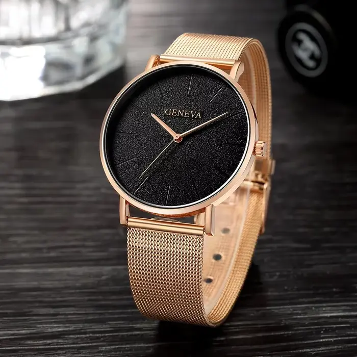 2025 montre pour femme Vintage classique mode cadran décontracté bande d'acier bracelet or Rose féminin montre-bracelet à Quartz décontractée