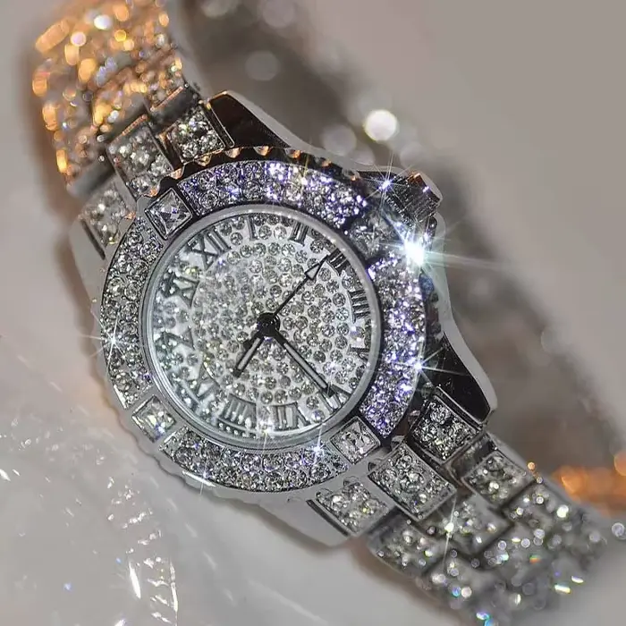 Montre à Quartz de luxe en Zircon fin brillant