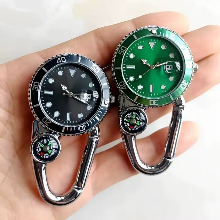 Montre de poche classique à mousqueton tendance avec calendrier pour femmes hommes étudiants infirmières cadeau occasionnels