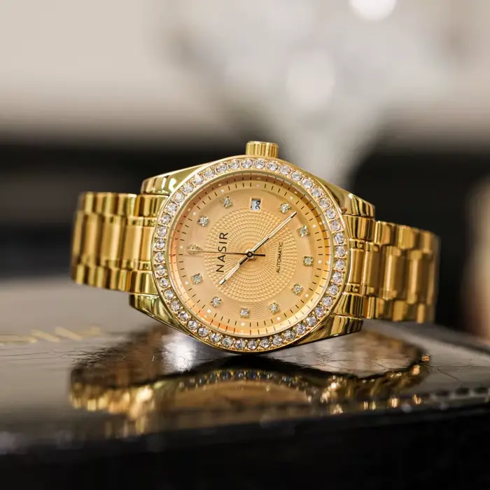 Montre en or ciel étoilé pour hommes, grand cadran, haut de gamme, atmosphère d'affaires, marque méc