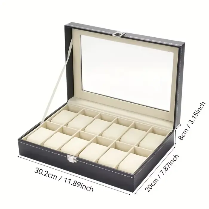 Nouvelle Boîte de Rangement de Luxe 2026 pour 12 Montres avec Serrure Sécurisée