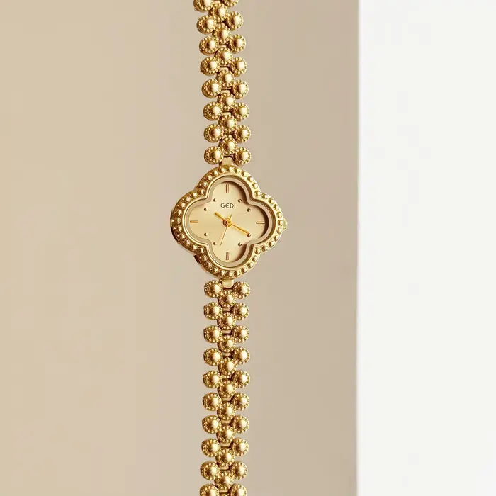 Montre de luxe à la mode pour femmes, montres-bracelets à cadran à motifs floraux, montre à quartz é