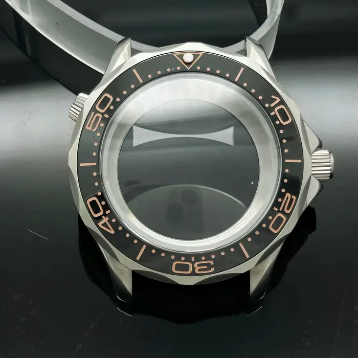 Accessoires de modification de montre de plongée avec boîtier argenté de 41 mm pour la série de montres Omg Sea Horse