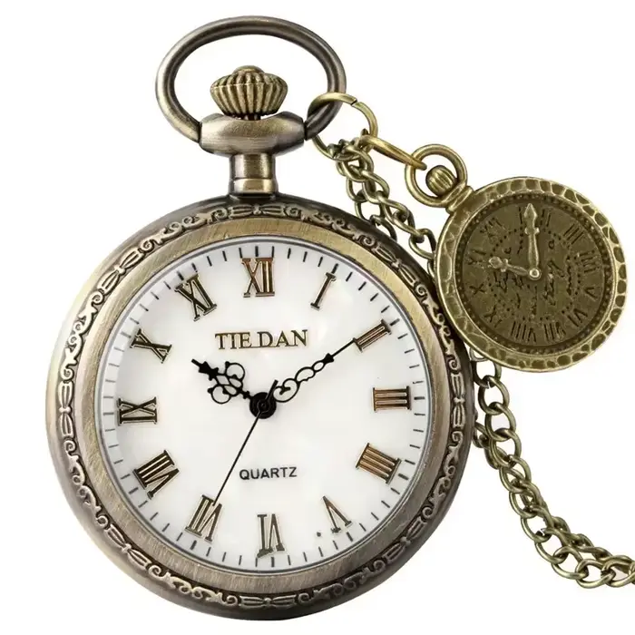Montre de poche classique avec chaîne pour hommes et femmes